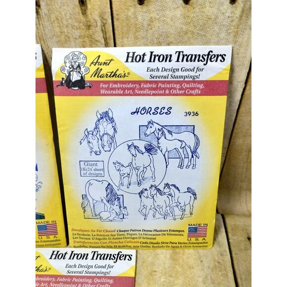 Aunt Martha's Hot Iron Transfers Lot of 3 Sealed Love Birds Baby Animals Horses - Picture 3 of 5